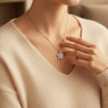 Collier argenté double flocon rotatif Acier
