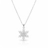 Collier argenté double flocon rotatif Acier