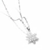 Collier argenté flocon de neige Plaqué or blanc