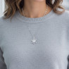Collier argenté flocon de neige Plaqué or blanc