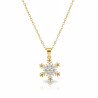 Collier dorée flocon zircon Acier