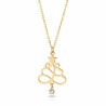 Collier doré sapin et strass Acier