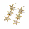 Boucles d'oreilles dorées étoiles et strass
