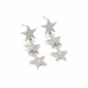 Boucles d'oreilles argentées étoiles et strass
