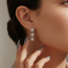 Boucles d'oreilles argentées étoiles et strass