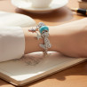 Bracelet charms argenté papillon bleu Acier