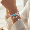 Bracelet charms argenté papillon bleu Acier