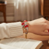 Bracelet charms argenté papillon rouge Acier