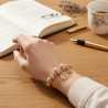 Bracelet charms doré lune et étoile rose Acier