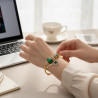 Bracelet charms doré libellule et papillon vert Acier