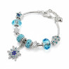 Bracelet charms flocon de neige bleu