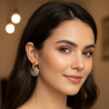 Boucles d'oreilles dorées mandala multicolore Acier