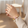 Bracelet charms doré éléphant rose Acier