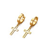 Boucles d'oreilles dorées croix ajourée Acier