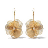 Boucles d'oreilles fleurs filigranées dorées avec strass