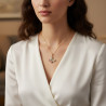 Collier doré papillon zircon rose et violet Acier