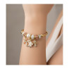 Bracelet charms doré étoile et croix Acier