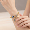 Bracelet charms doré chat bleu Acier