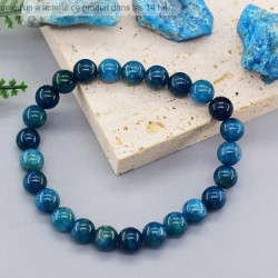 Bracelet perles bleues azur Apatite