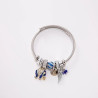 Bracelet charms argenté éléphant bleu Acier