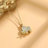 Collier doré éléphant et zircon Acier