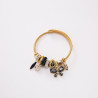 Bracelet charms doré papillon noir Acier