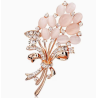 Broche dorée rose bouquet avec strass
