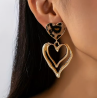 Boucles d'oreilles dorées cœurs ajourés et léopard