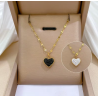 Collier doré coeur double face Plaqué or