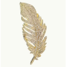 Broche plume dorée