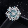 Broche flocon de neige bleu argentée