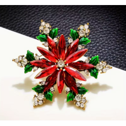 Broche dorée flocon de neige Noël