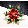 Broche dorée flocon de neige Noël