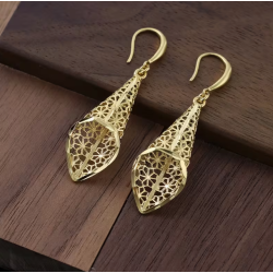 Boucles d'oreilles cônes ajourés dorés Acier