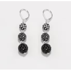 Boucles d'oreilles perles grises avec strass