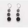 Boucles d'oreilles perles grises avec strass
