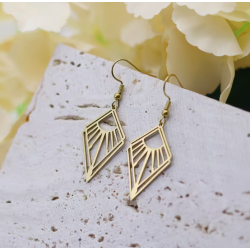 Boucles d'oreilles triangles ajourés dorés Acier