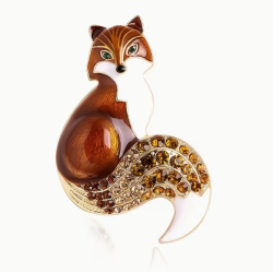 Broche renard brun