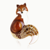 Broche renard brun