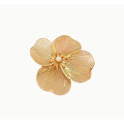 Broche dorée fleur filigranée