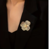Broche dorée fleur filigranée
