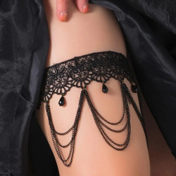 Chaîne de cuisse dentelle noire
