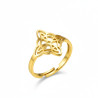 Bague ajustable nœud de sorcière doré Acier