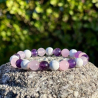 Bracelet pierre naturelles d'anxiété violettes améthyste et quartz