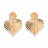 Boucles d'oreilles dorées cœur métal ondulé
