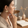 Boucles d'oreilles dorées cœur métal ondulé