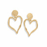 Boucles d'oreilles dorées cœur ajouré irrégulier