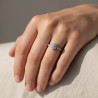 Bague ajustable argentée flocon de neige Plaqué or blanc