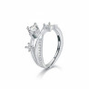 Bague ajustable argentée ciel zircon Plaqué or blanc