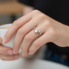 Bague ajustable argentée ciel zircon Plaqué or blanc